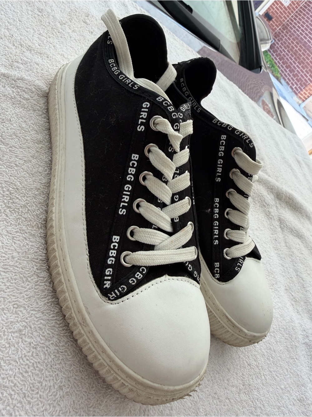 BCBGirls Black and White Platform Sneakers